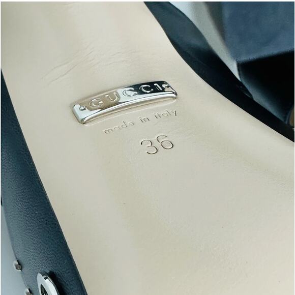 Gucci Janaya Black Interlocking G Studs 36/ US 6 Heels Platform Sandals NIB - Picture 13 of 15